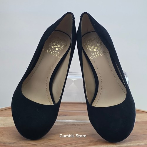 Vince Camuto Damen-Pumps schwarz Wildleder klassisch spitz zulaufend hoher Absatz Größe 6M - Bild 5 von 9