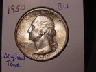 1950 WASHINGTON QUARTER BU PQ TONE ORIGINAL BETTER DATE FREE SHIPPING