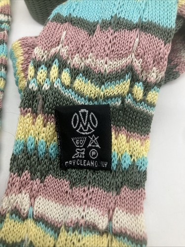 Coogi Australia Tie Necktie Square Knit Cotton Multicolor Italy 53.25 x 3.25” - Picture 5 of 6