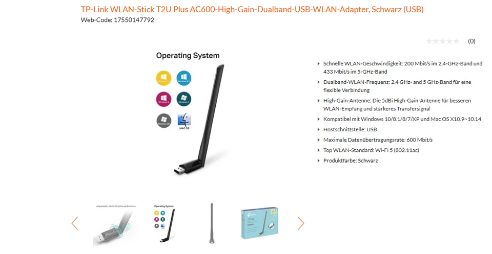 Wlan Adapter Usb stick AC600 TP Link