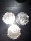 Lot of 3 - 1987, 1994, 2002  1 oz .999 Fine Silver American Eagle $1 Coin