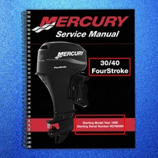 MERCURY 30 40 HP FourStroke Yr 1999+ SERVICE MANUAL RUGGED BIND - FRONT & BACK