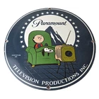 Vintage Paramount Television Sign - TV Snoopy Porcelain Gas Sign