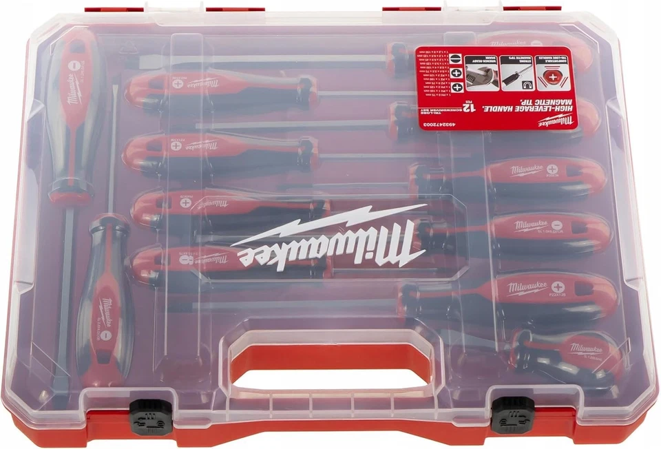 Milwaukee Juego de 12 Destornilladores Tri-Lobe 4932472003, Rojo Foto 3 de 4