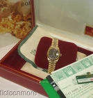 VINTAGE 18K GOLD ROLEX LADY PRESIDENT WATCH 69178 BLACK TAPESTRY DIAL BOX PAPERS