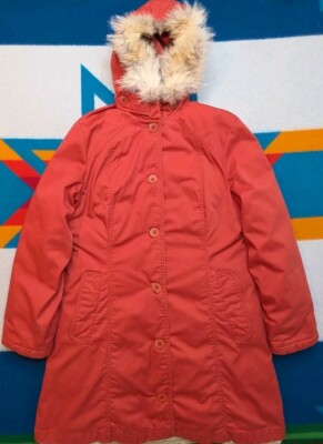 Vintage Eddie Bauer Goose Down Jacket Parka Fur Hooded Blizzard Proof Wmn Small