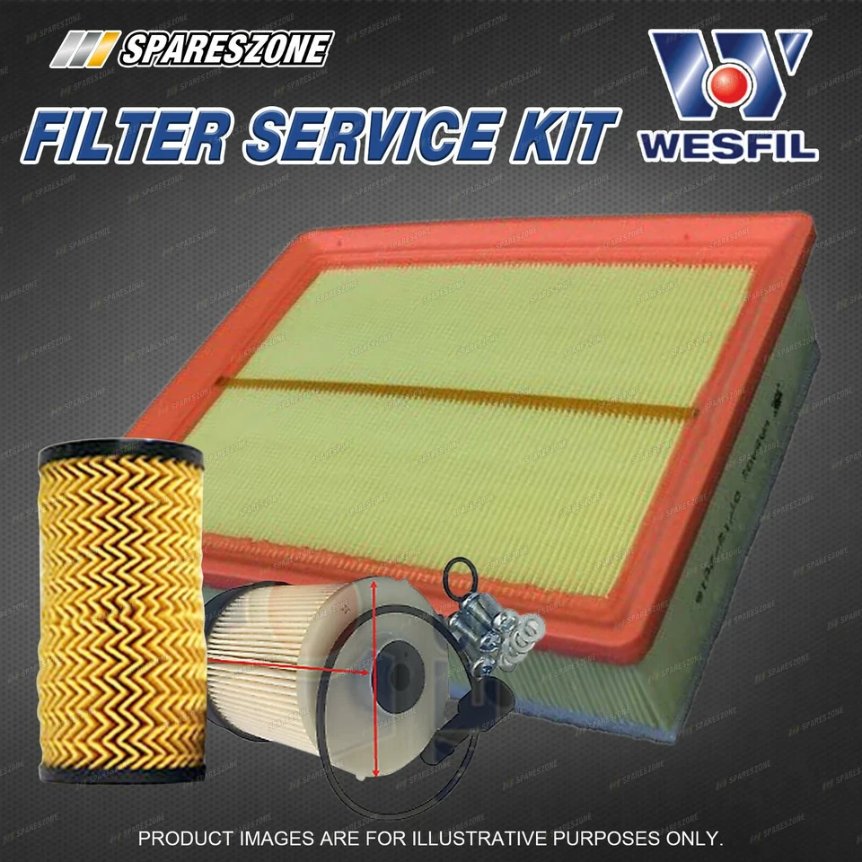 Wesfil Oil Air Fuel Filter Service Kit for Renault Trafic X82 1.6L dCi 04/15-on