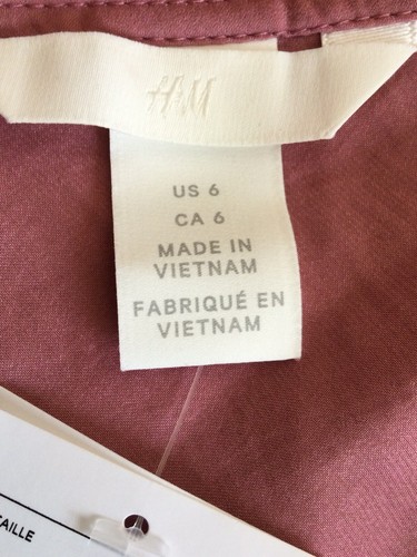 H&M V-Front & Back Dusty Pink Hammer Satiny Silky Tank Shell (Size 6) - Picture 10 of 12