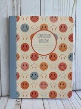 Smiley Faces Composition Book 80 Sheets Wide Ruled Paper School Happy Kids New