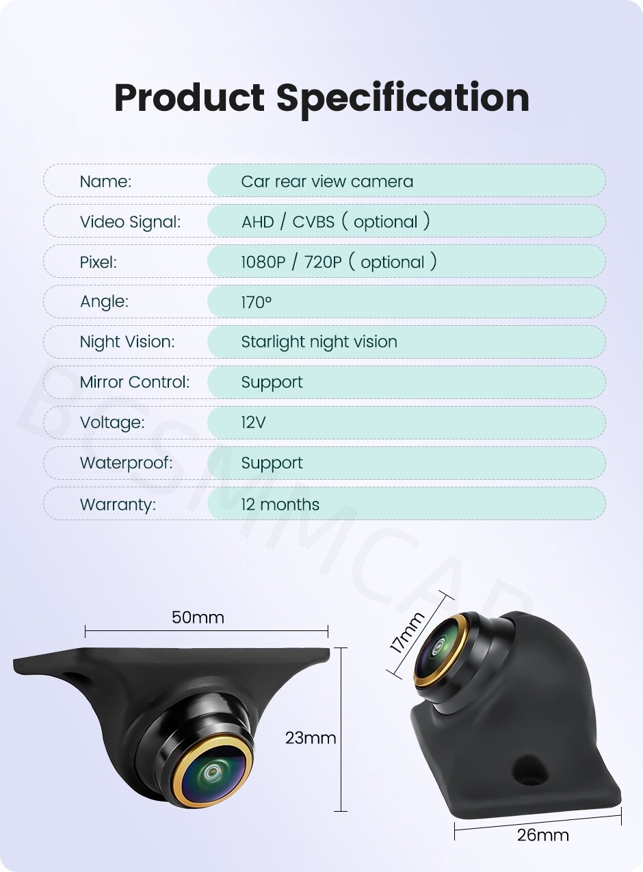 170 Degree HD Car Rear View Reverse Backup Parking Camera CVBS Cam Waterproof