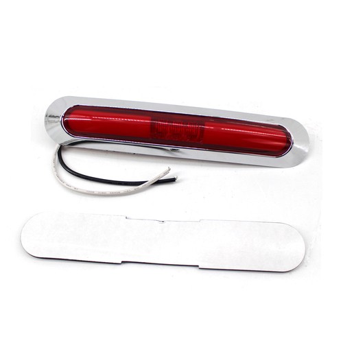 1x Red 21 LED Marker Indicator Light Tail Lamp Chrome Bezel For Car - Picture 2 of 4
