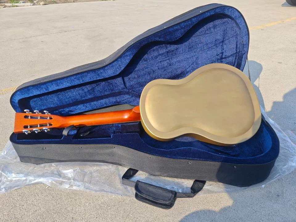 Aiersi Silver, Red Rust,Bell Colour Tricone Resonator Guitar with Hard Case - Image 2 of 2