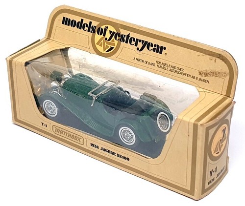 Matchbox Models Of Yesteryear 9.5cm Long Diecast Y-1 - 1936 Jaguar SS-100 Green - Picture 5 of 5