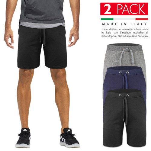 2 Piezas Bermudas Hombre Algodón Pantalones Corto Casual Deportivo Veque |  eBay