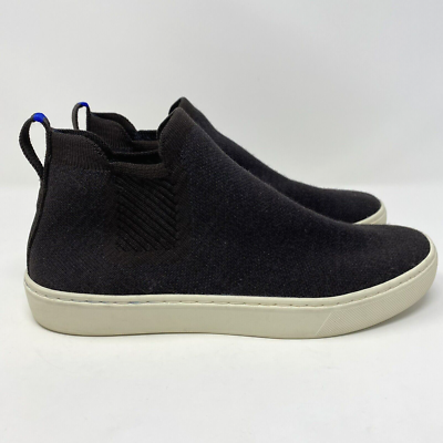 Rothy\'s The Chelsea Slip On Black High Top Boots Womens 7.5 Sneakers Shoes Black Rothys The Chelsea Boot Womens 7.5 High Top Knit Sneaker  main image 4