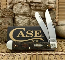 Case XX USA Antique Bone Diamondback Snake Skin 1/500 Trapper Pocket Knife