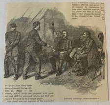 1888 magazine engraving~  SOLDIER BEFORE GENERAL JOHN C BRECKINRIDGE Civil War