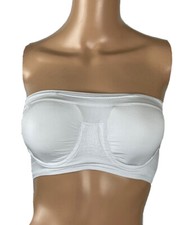 Rhonda Shear Bandeau Bra White with Removable Pads Underwire Size XS