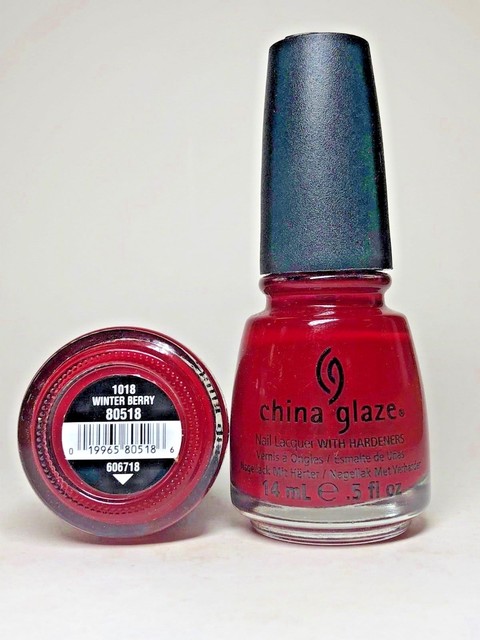 China Glaze 1018 Winter Berry Red Nail Polish Enamel Holiday 80518