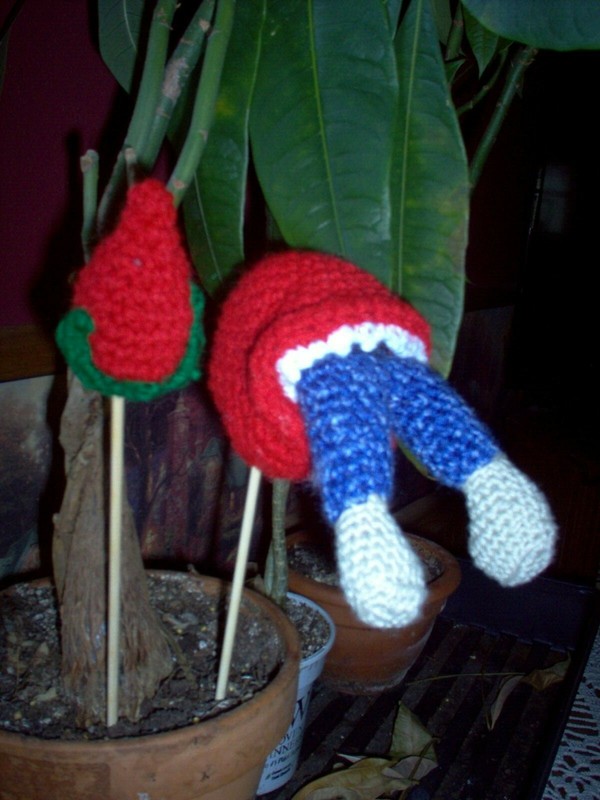 Faux carnivorous 2 plants, hand crochet   #3     a
