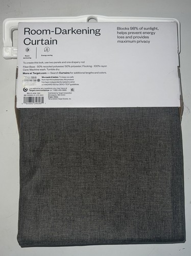 Room Essentials Lightblocking Curtain Panel, Charcoal (42" x 63") - Picture 2 of 2