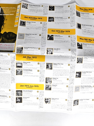 Frank Zappa Vintage Catalog Brochure , Song Index & Recording Member Index Japan - Picture 14 of 19