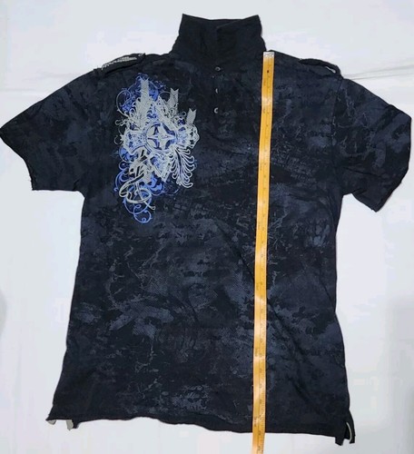 Elixir Brand Shirt SZ XL Designer Top Polo Black Affliction Style - Picture 4 of 10