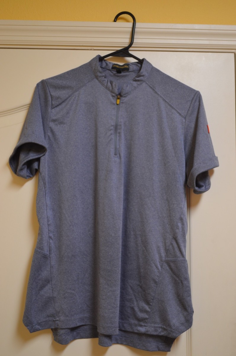 McDonalds Apparel Collection Uniform Shirt BLUE/GRAY 1/4 Zip