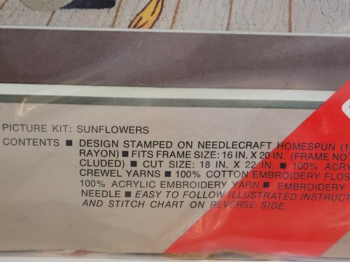 Crewel Creative Stitchery Kit Sunflowers Giant Size New Vogart Crafts Embroidery - Picture 7 of 11