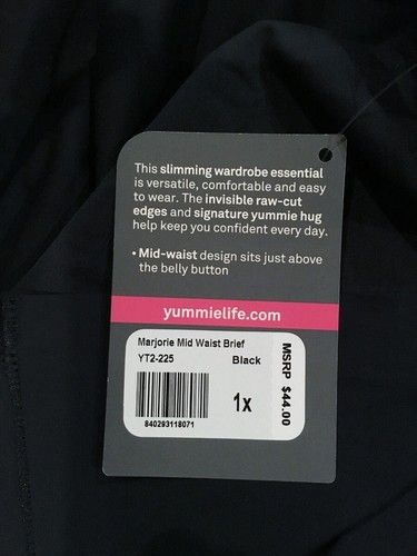 YUMMIE TUMMIE Marjorie BLACK Mid Waist Shaping Control Brief Womens S Plus 1X 2X - Picture 5 of 5