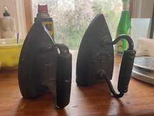 Two SAD irons, #7,#8: one marked with a star, one marked, illegibly good shape