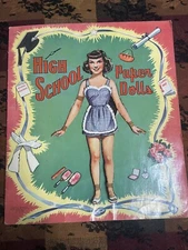 Rare Vintage Original High School Paper Doll Paperdoll Cut Out W/ Clothes