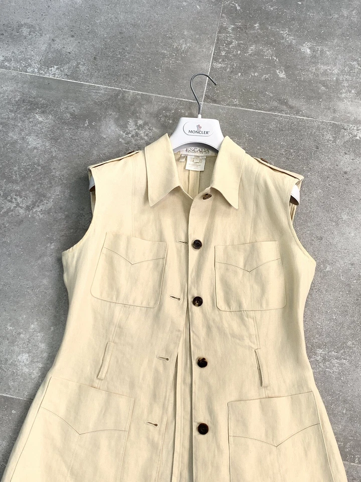 Vintage Women's ESCADA LINEN Lightweight Sleeveless Vest Gilet EU 36 UK 8-10 S-M - Image 2 of 4