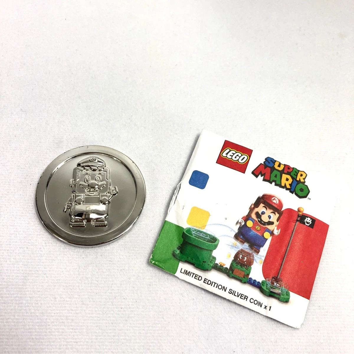 Lego Nintendo Super Mario Promotional SILVER Collectible Coin Limited Edition