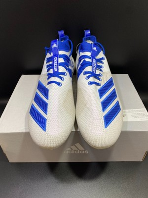 Adidas Men\'s Adizero 8.0 Mid Football Cleats, White Royal Blue, Size 16 adidas Adizero Electric Football Cleats White Royal Blue Men  main image 3
