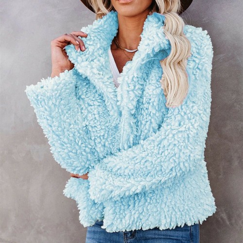 Damen Teddybär flauschiger Mantel Winter dick warm Fell Fleece Jacke Oberbekleidung Tops - Bild 18 von 18