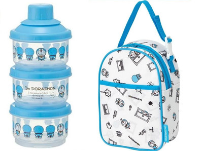 Baby bottle powdered milk case x 3 & pouch Doraemon Sanrio Japanese made gift