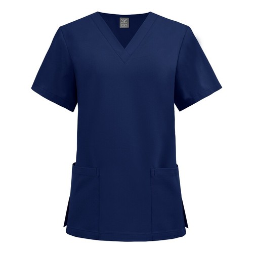 4-Way Stretch Medical Scrub Hospital Uniform Women Men V-Neck Top Straight Pant - Picture 15 of 20