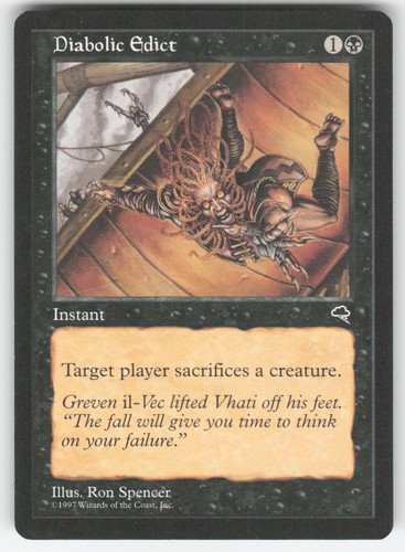 Magic The Gathering MTG Tempest Diabolic Edict