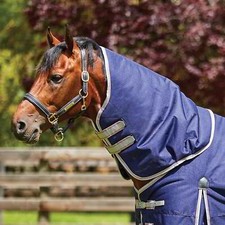 WeatherBeeta ComFiTec Essential 0g Turnout Horse Rug Neck Cover - Navy/Silver