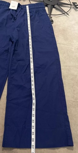 Free Assembly Women’s Pull-On Wide Leg Crop Pants Blue Size S - Picture 8 of 11