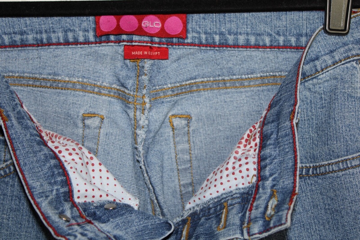 00s Y2K GLO Light Wash Denim Flared Leg Button Fly Low-Mid