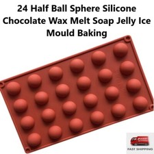 24 Half Ball Sphere Silicone Chocolate Wax Melt Soap Jelly