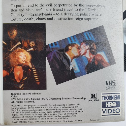 Howling II Your Sister is a Werewolf VHS Horror Thorn EMI HBO Rental Hard Case - Picture 5 of 7