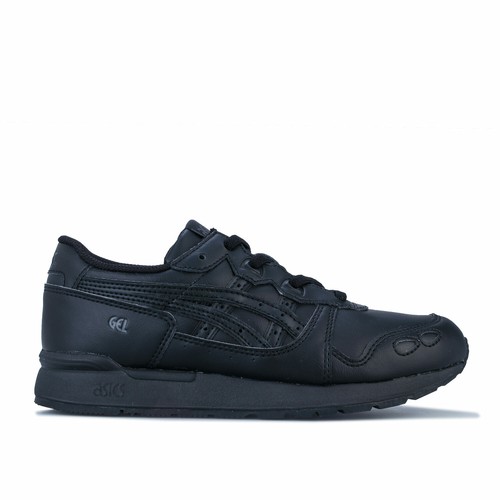 black asics junior trainers
