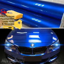 480" x 60" Super Gloss Metallic Blue Vinyl Film Wrap Air Bubble Free 40ft x 5ft