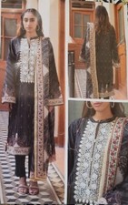 Indian Pakistani Women's LimeLight Zellbury Black 2 Piece Un-Stitched Lawn Suit