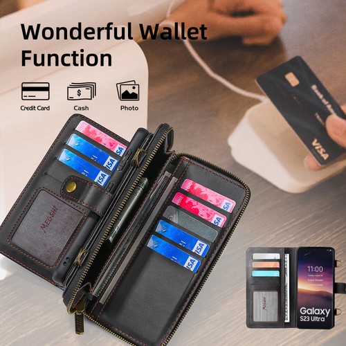 Detachable Wallet Case For Samsung Galaxy S25 S24 S23 Ultra Crossbody Card Slots - Picture 23 of 42