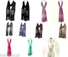 Fashion Fleur de lis Scarf- Choose Color