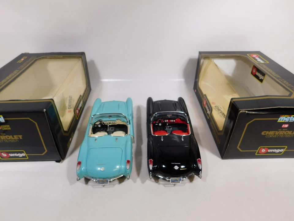 2X Bburago 1:18 Cod. 3034 Modelo Chevrolet Corvette (1957) Sg/Mint+Box #DY998-5 - Imagen 4 de 4